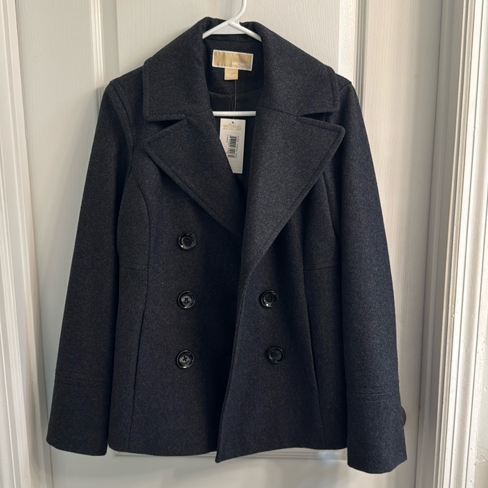 Michael Kors charcoal wool peacoat size small